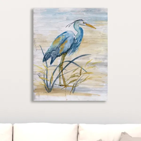 Canvas Art-Kirkland's Home Blue Heron Giclee Canvas Art Print Blue/Tan