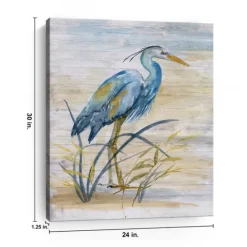 Canvas Art-Kirkland's Home Blue Heron Giclee Canvas Art Print Blue/Tan