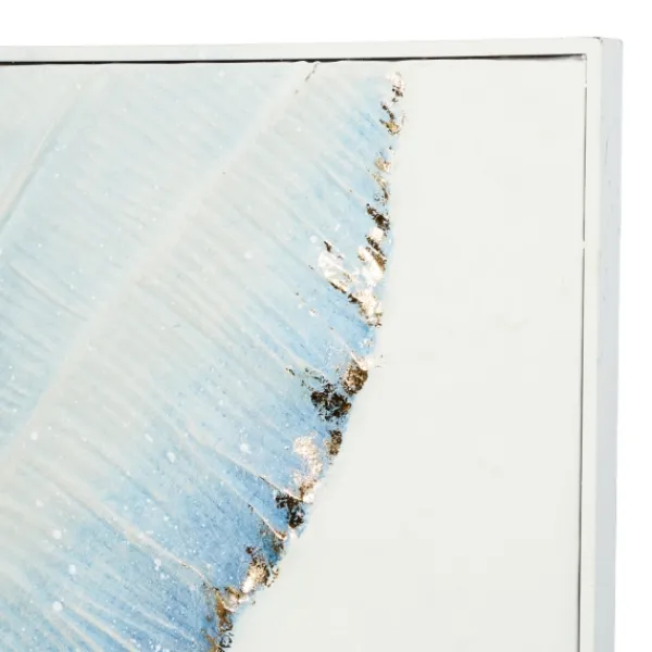 Framed Art-Kirkland's Home Blue Leaves Coastal Metal Art Print Blue/White