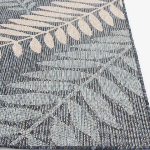 Outdoor Rugs-Kirkland's Home Blue Malibu Leafy Outdoor Area Rug, 7X10 Blue/Gray
