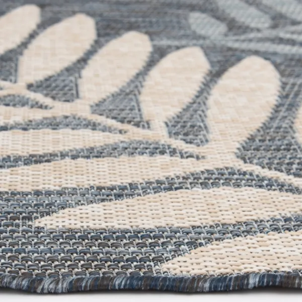 Outdoor Rugs-Kirkland's Home Blue Malibu Leafy Outdoor Area Rug, 7X10 Blue/Gray