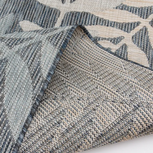 Outdoor Rugs-Kirkland's Home Blue Malibu Leafy Outdoor Area Rug, 7X10 Blue/Gray