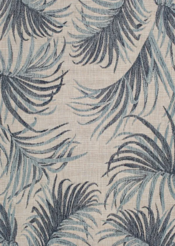 Outdoor Rugs-Kirkland's Home Blue Malibu Palms Outdoor Area Rug, 7X9 Blue/Gray
