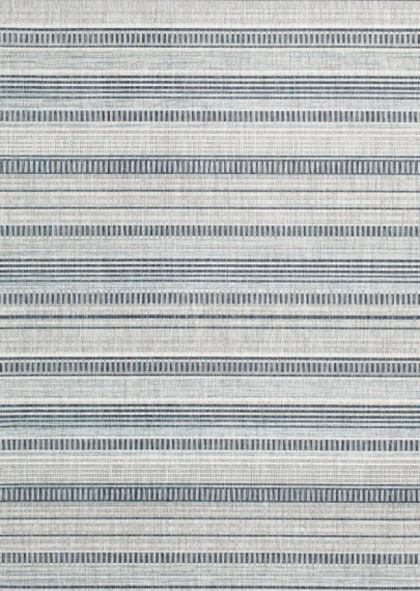 Outdoor Rugs-Kirkland's Home Blue Malibu Stripes Outdoor Area Rug, 7X10 Blue/Gray
