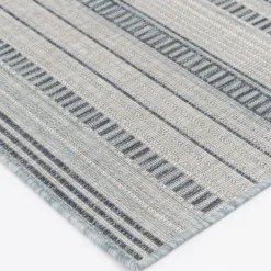 Outdoor Rugs-Kirkland's Home Blue Malibu Stripes Outdoor Area Rug, 7X10 Blue/Gray