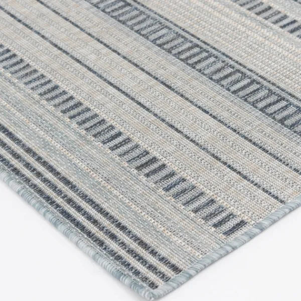 Outdoor Rugs-Kirkland's Home Blue Malibu Stripes Outdoor Area Rug, 7X10 Blue/Gray