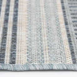 Outdoor Rugs-Kirkland's Home Blue Malibu Stripes Outdoor Area Rug, 7X10 Blue/Gray