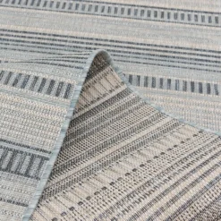 Outdoor Rugs-Kirkland's Home Blue Malibu Stripes Outdoor Area Rug, 7X10 Blue/Gray