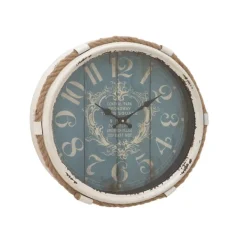 Clocks-Kirkland's Home Blue Metal And Rope Wall Clock, 17 In.