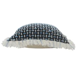 Pillows-Kirkland's Home Blue Modern Interwoven Accent Pillow Blue/White