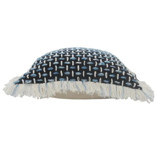 Pillows-Kirkland's Home Blue Modern Interwoven Accent Pillow Blue/White