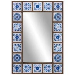 Decorative Mirrors-Kirkland's Home Blue Moroccan Tile Framed Mirror