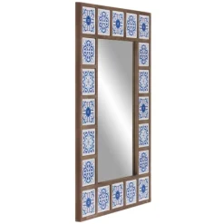 Decorative Mirrors-Kirkland's Home Blue Moroccan Tile Framed Mirror