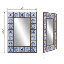 Decorative Mirrors-Kirkland's Home Blue Moroccan Tile Framed Mirror