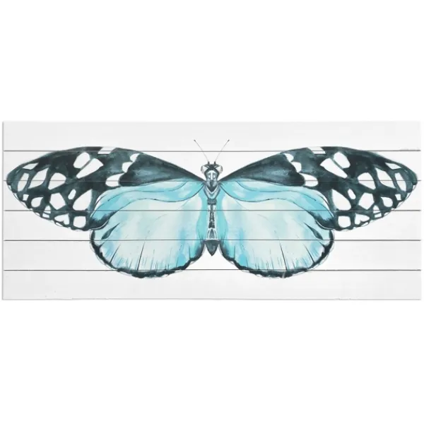 Wall Plaques-Kirkland's Home Blue Moth Wood Wall Plaque Blue/White