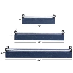 Shelves-Kirkland's Home Blue Nautical 3-Pc. Wood Shelves