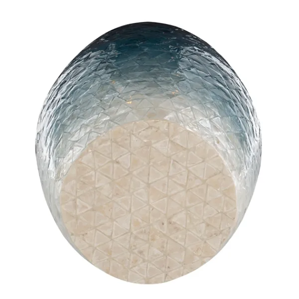 Accent & End Tables-Kirkland's Home Blue Ombre Mosaic Capiz Shell Drum End Table