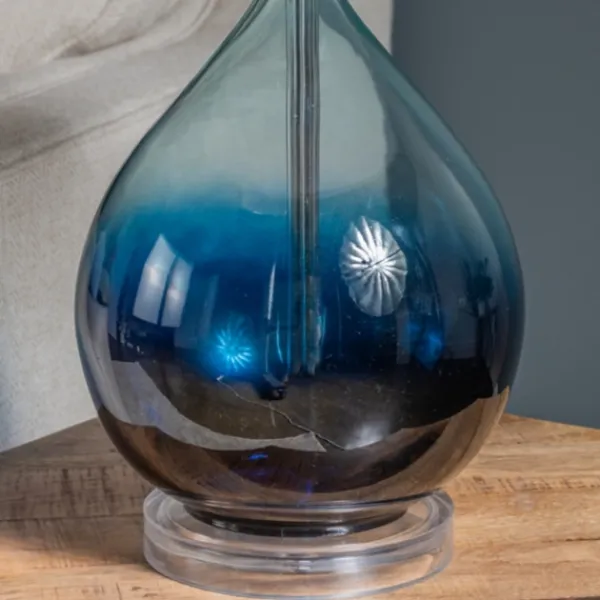 Table Lamps-Kirkland's Home Blue Ombre Teardrop Glass Table Lamp White