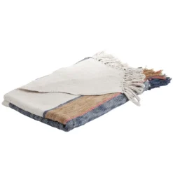 Blankets & Throws-Kirkland's Home Blue Orange White Stripe Throw Blanket Blue/White/Orange