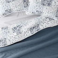 Quilts-Kirkland's Home Blue Patchwork Reversible 2-Pc. Twin Quilt Set Blue/White/Gray