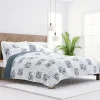 Quilts-Kirkland's Home Blue Patchwork Reversible 3-Pc. King Quilt Set Blue/White/Gray