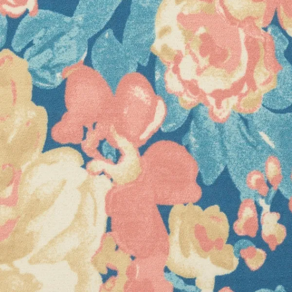 Outdoor Rugs-Kirkland's Home Blue Poppies Floral Outdoor Area Rug, 5X7 Blue/Yellow/Orange