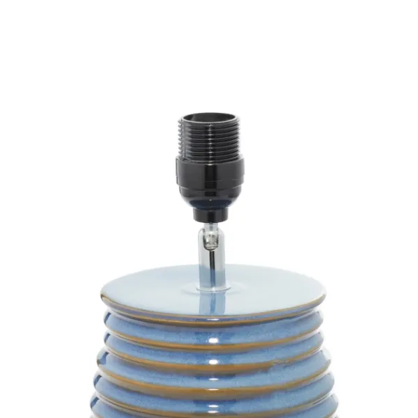 Table Lamps-Kirkland's Home Blue Ribbed Stoneware Table Lamp White