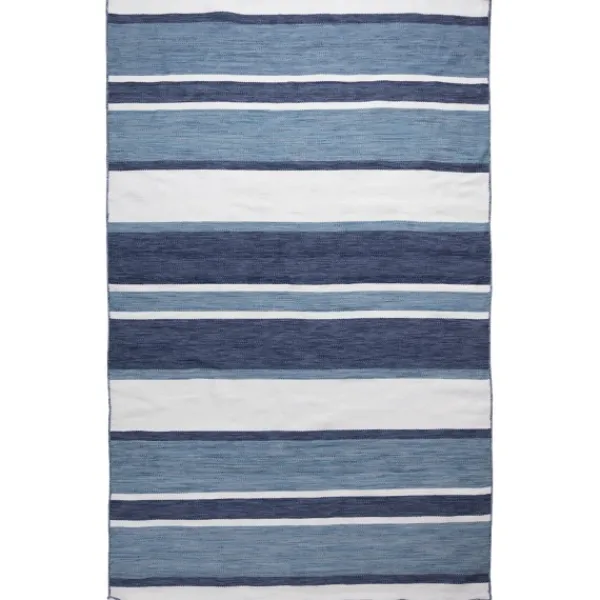 Outdoor Rugs-Kirkland's Home Blue Shades Striped Indoor/Outdoor Area Rug, 7X9 Blue/White