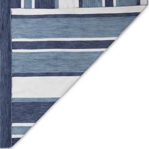 Outdoor Rugs-Kirkland's Home Blue Shades Striped Indoor/Outdoor Area Rug, 7X9 Blue/White