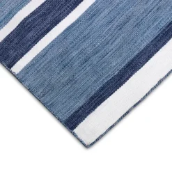 Outdoor Rugs-Kirkland's Home Blue Shades Striped Indoor/Outdoor Area Rug, 7X9 Blue/White