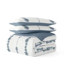 Quilts-Kirkland's Home Blue Shibori Reversible 3-Pc. Queen Quilt Set Blue/White