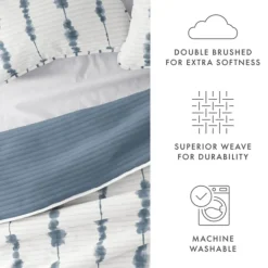 Quilts-Kirkland's Home Blue Shibori Reversible 3-Pc. Queen Quilt Set Blue/White