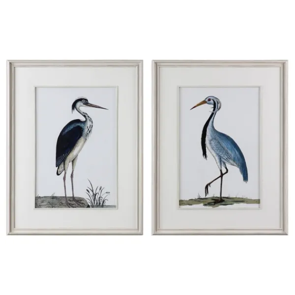 Framed Art-Kirkland's Home Blue Shore Birds Framed Art Prints, Set Of 2 Blue/White