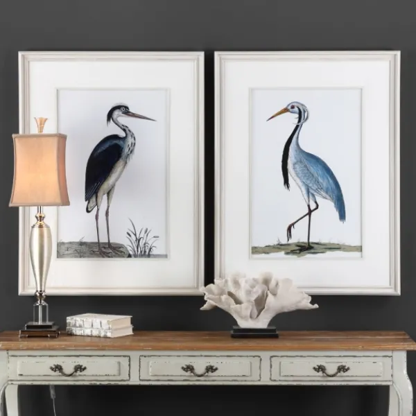 Framed Art-Kirkland's Home Blue Shore Birds Framed Art Prints, Set Of 2 Blue/White