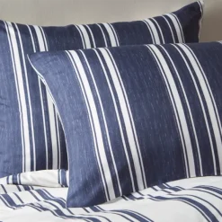 Comforters-Kirkland's Home Blue Stripe Jackson 3-Pc. King Comforter Set Blue/White