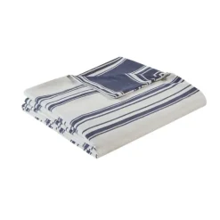 Duvets-Kirkland's Home Blue Stripe Reversible 3-Pc. Queen Duvet Cover Set Blue/White