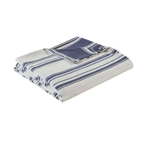 Duvets-Kirkland's Home Blue Stripe Reversible 3-Pc. Queen Duvet Cover Set Blue/White