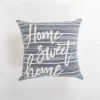 Pillows-Kirkland's Home Blue Striped Home Sweet Home Throw Pillow Blue/White