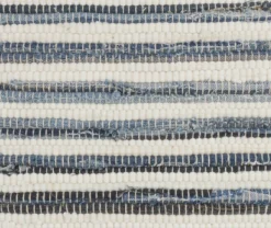 Pillows-Kirkland's Home Blue Striped Textured Denim Pillow Blue/White