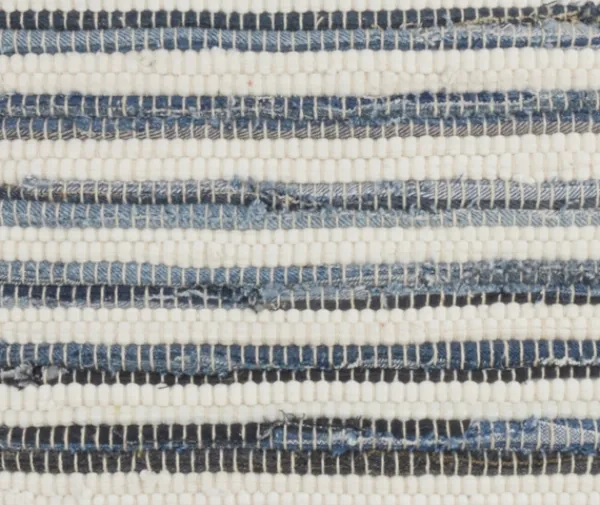 Pillows-Kirkland's Home Blue Striped Textured Denim Pillow Blue/White