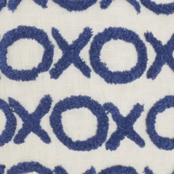 Pillows-Kirkland's Home Blue Tufted Xoxo Cotton Throw Pillow White/Blue