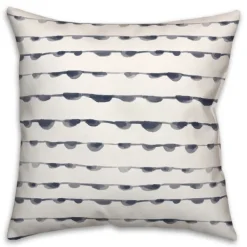 Pillows-Kirkland's Home Blue Watercolor Dot Chain Pattern Pillow White