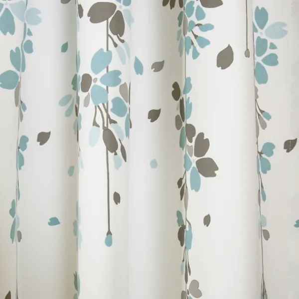 Curtains & Drapes-Kirkland's Home Blue Weeping Flower Curtain Panel Set, 95 In. Blue/Gray/White