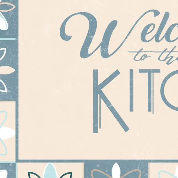Kitchen & Floor Mats-Kirkland's Home Blue Welcome To The Kitchen Floor Mat, 24X36 Blue/Ivory