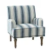 Accent Chairs-Kirkland's Home Blue White Stripe Upholstered Accent Chair Blue/White