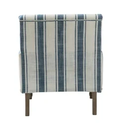 Accent Chairs-Kirkland's Home Blue White Stripe Upholstered Accent Chair Blue/White