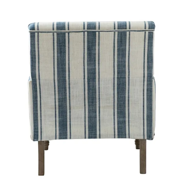 Accent Chairs-Kirkland's Home Blue White Stripe Upholstered Accent Chair Blue/White