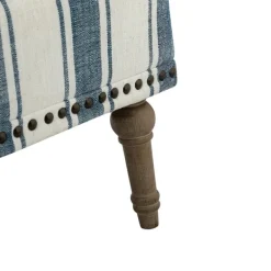 Accent Chairs-Kirkland's Home Blue White Stripe Upholstered Accent Chair Blue/White
