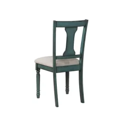 Dining Chairs-Kirkland's Home Blue Wood Upholstered Dining Chairs, Set Of 2 Blue/Gray