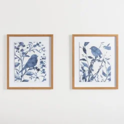 Framed Art-Kirkland's Home Bluebird On Branch I Framed Art Print Blue/White